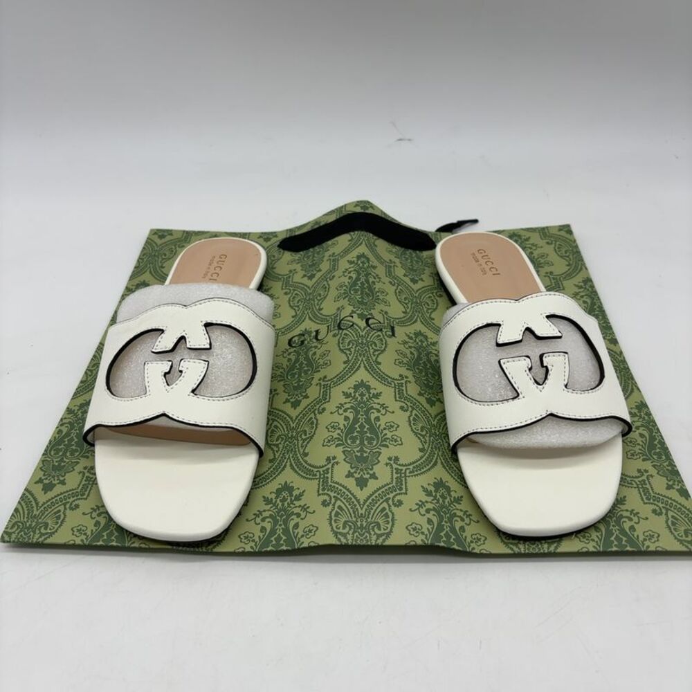 Gucciㅤㅤ Gucci Hollow Double G Square Toe Flat